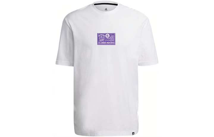 Adidas Adidas T Shirts Men's White Crew Neck Moderate Straight Fit