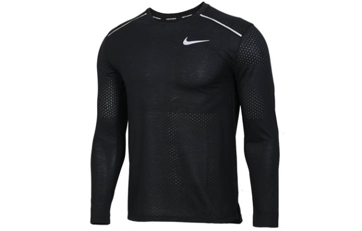 Nike Nike T Shirts Men's Black Crew Neck Moderate Straight Fit
