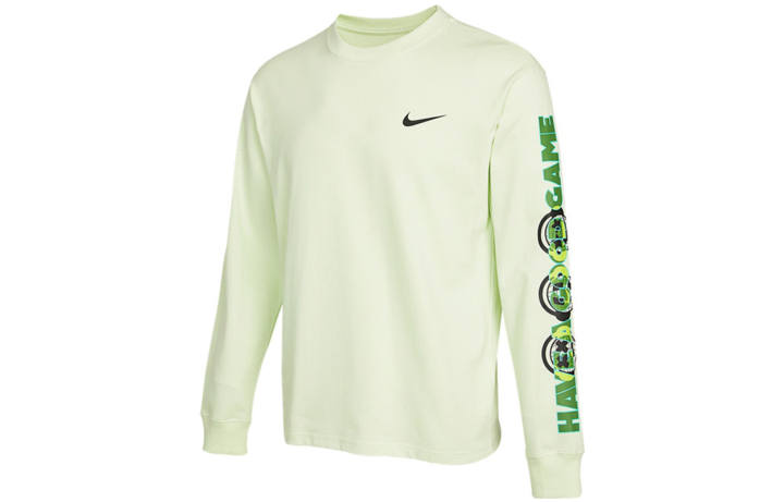 Nike Nike T Shirts Men's Green Yellow Crew Neck Moderate Straight Fit