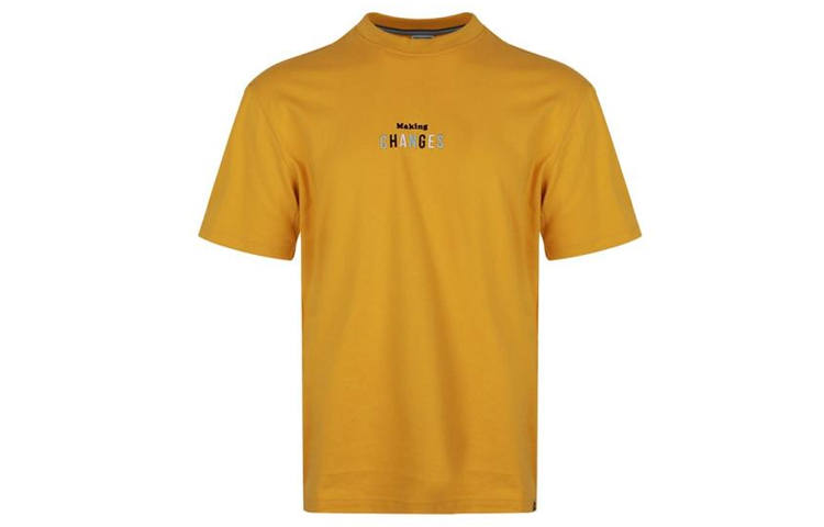 PUMA T Shirts Men's Gold Crew Neck Moderate Straight Fit