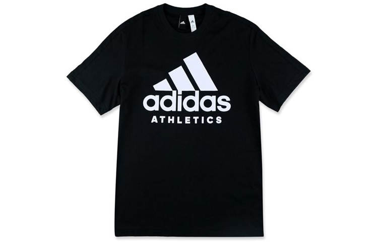 Adidas Adidas T Shirts Men's Black Crew Neck Moderate Straight Fit