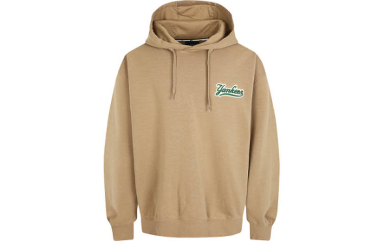 MLB New York Yankees Sweatshirts Unisex Beige Hooded Moderate Regular