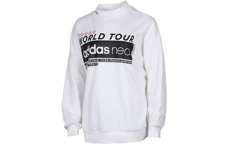 Adidas Neo Sweatshirts Unisex White Crew Neck Moderate Regular