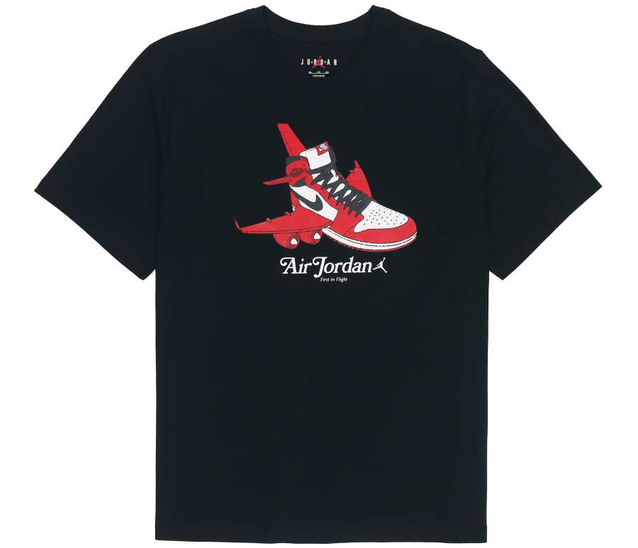 Jordan Jordan T Shirts Men's Black Crew Neck Moderate Straight Fit