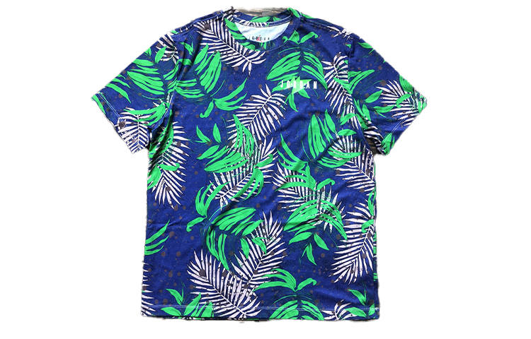 Jordan Jordan POOLSIDE T Shirts Men's Rush Grass Purple Crew Neck Moderate Straight Fit