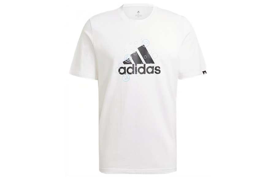 Adidas Adidas T Shirts Men's White Crew Neck Moderate Straight Fit