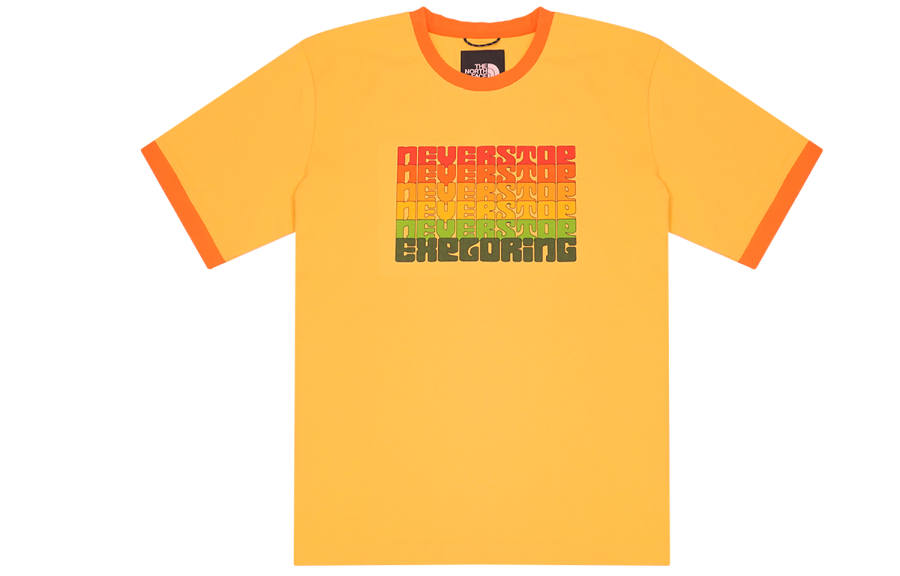 THE NORTH FACE T Shirts Women's Orange Crew Neck Moderate Straight Fit