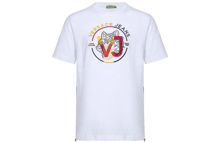 VERSACE JEANS COUTURE T Shirts Men's White Crew Neck Moderate