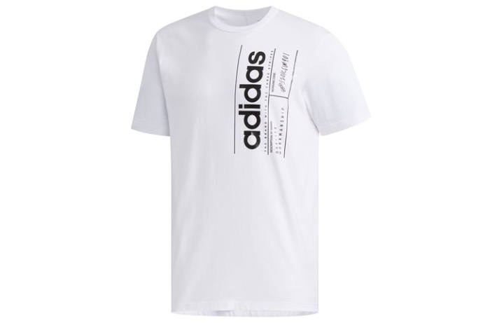 Adidas Adidas T Shirts Men's White Crew Neck Moderate Straight Fit