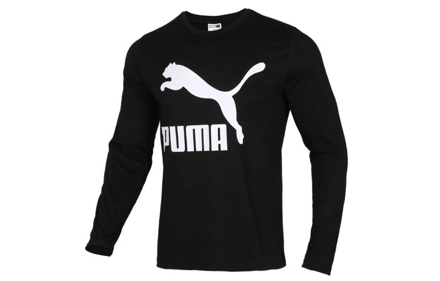 PUMA T Shirts Men's Black Crew Neck Moderate Straight Fit