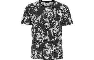 VERSACE T Shirts Men's Black Crew Neck Moderate Straight Fit