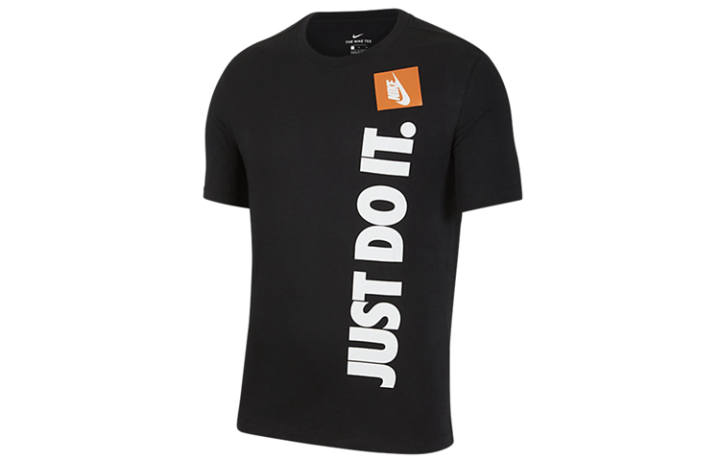 Nike Nike T Shirts Men's Black Crew Neck Moderate Straight Fit