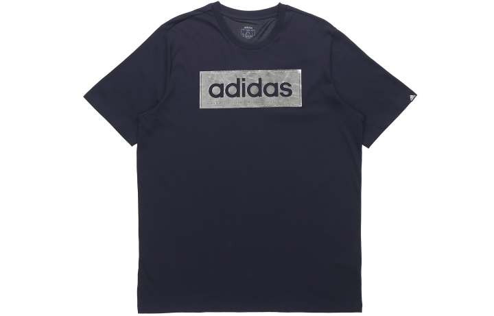 Adidas Adidas T Shirts Men's Navy Blue Crew Neck Moderate Straight Fit