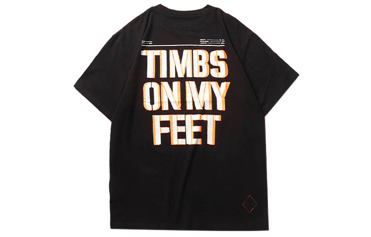 Timberland T Shirts Men's Black Crew Neck Moderate Straight Fit