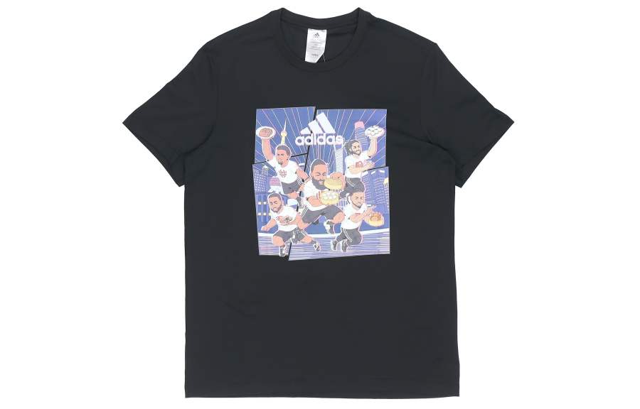 Adidas Adidas T Shirts Men's Black Crew Neck Moderate Straight Fit