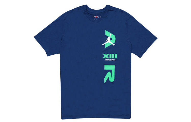 Jordan Jordan T Shirts Men's Blue Crew Neck Moderate Straight Fit