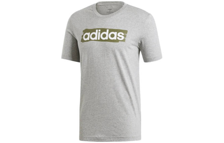 Adidas Adidas T Shirts Men's Gray Crew Neck Moderate Straight Fit