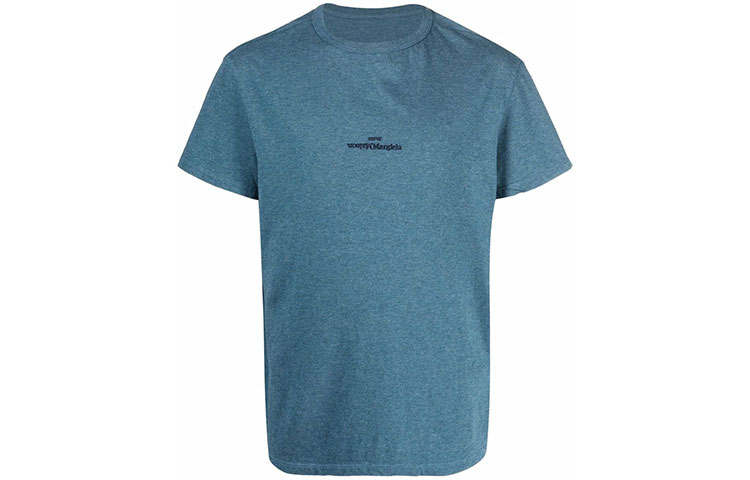 Maison Margiela T Shirts Men's Blue Crew Neck Moderate Straight Fit
