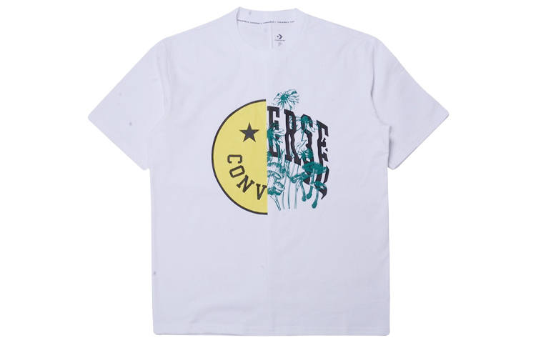 Converse Converse T Shirts Men's White Crew Neck Moderate Straight Fit