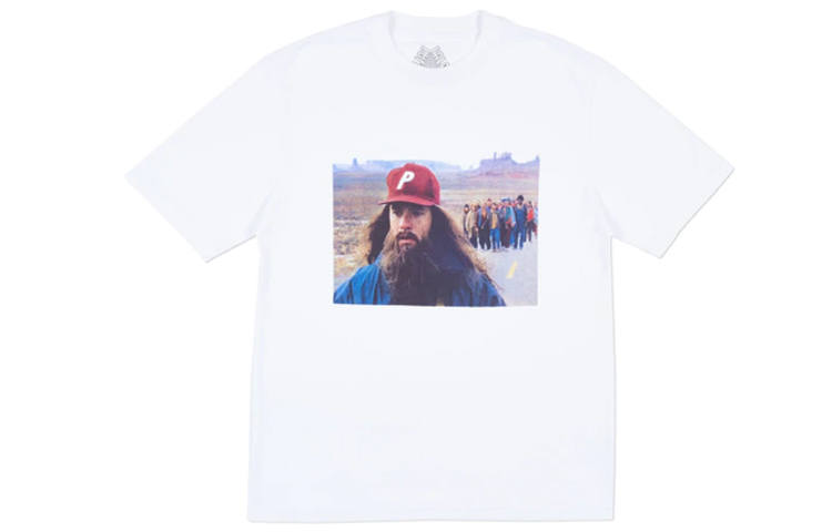 PALACE T Shirts Unisex White Crew Neck Moderate Straight Fit