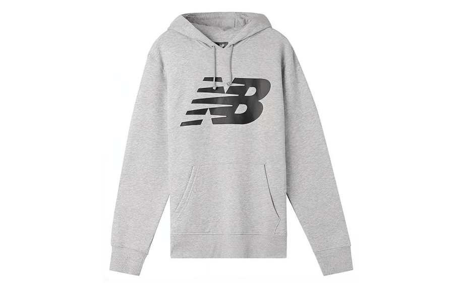 New Balance New Balance Sweatshirts Men's Silvery White Hooded Moderate Regular