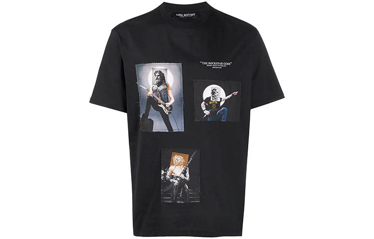 Neil Barrett T Shirts Men's Black Crew Neck Moderate Other