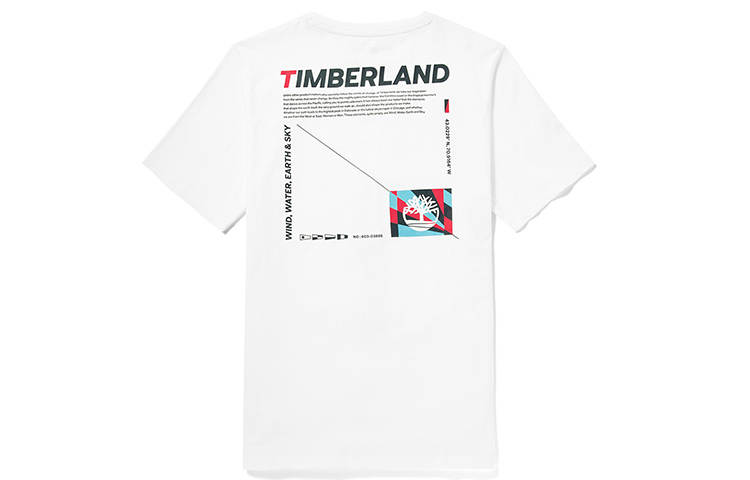 Timberland T Shirts Men's White Crew Neck Moderate Straight Fit