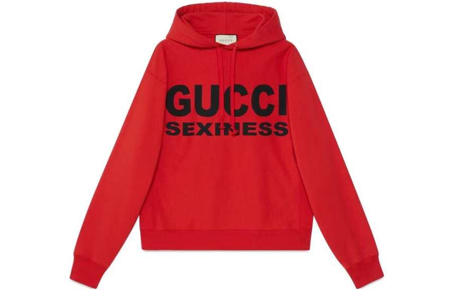 GUCCI Sweatshirts Men's Red Hooded Non Detachable Moderate