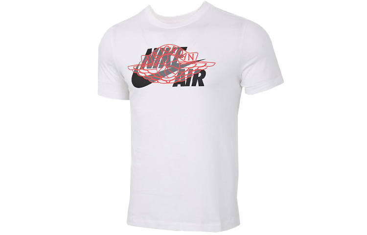Jordan Jordan Air T Shirts Men's White Crew Neck Moderate Straight Fit