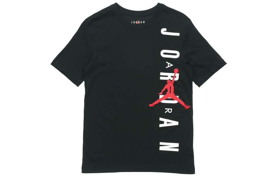 Jordan Jordan T Shirts Men's Black Crew Neck Moderate Straight Fit