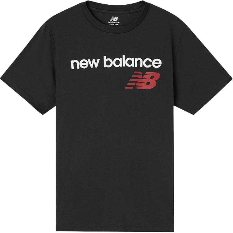 New Balance New Balance T Shirts Men's Black Crew Neck Moderate Straight Fit