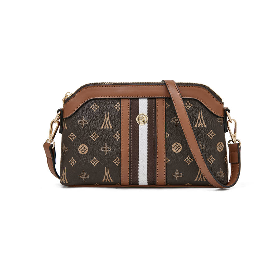 LAORENTOU Synthetic Leather Crossbody Bags Regular Women's Coffee/Cream Apricot
