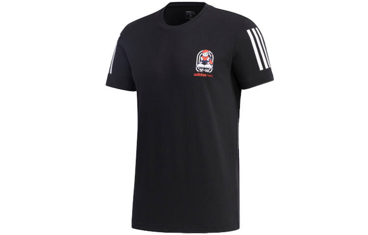 Adidas Neo T Shirts Men's Black Crew Neck Moderate Straight Fit