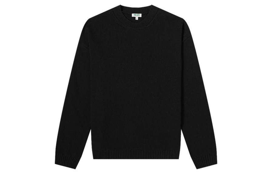 KENZO Knitwear Men's Black Crew Neck Moderate Regular
