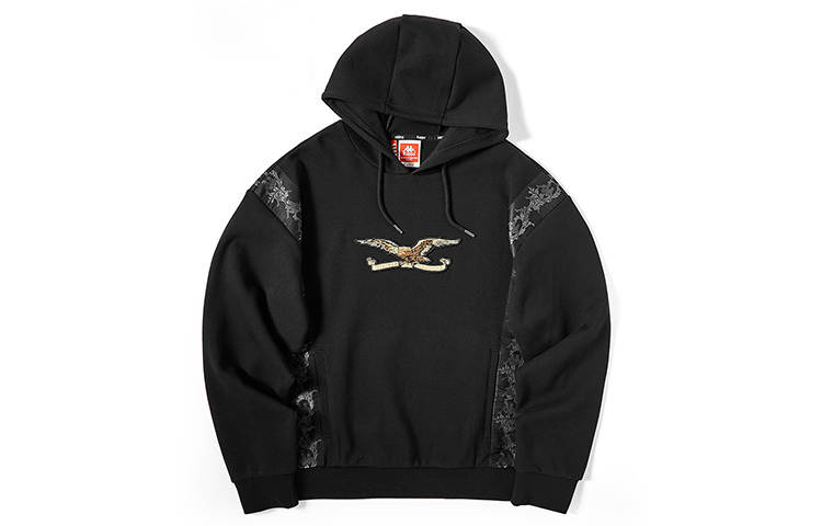 Kappa Sweatshirts Men's Black Hooded Moderate Regular