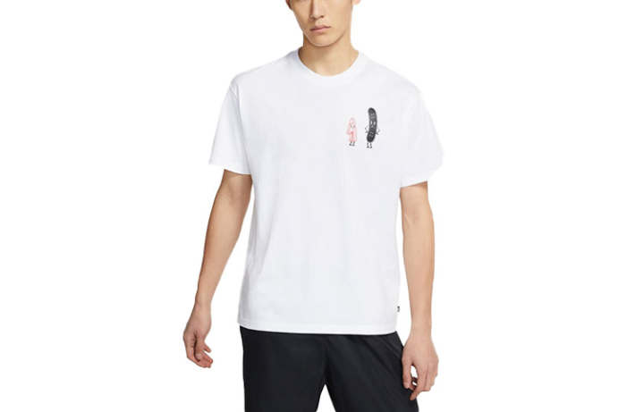 Nike Nike T Shirts Men's White Crew Neck Moderate Straight Fit