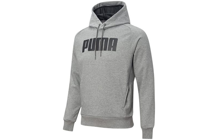 PUMA Sweatshirts Men's Gray Hooded Moderate Regular