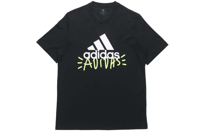 Adidas Adidas T Shirts Men's Black Crew Neck Moderate Straight Fit