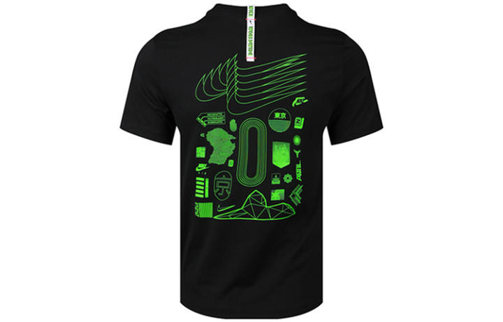 Nike Nike T Shirts Men's Black Crew Neck Moderate Straight Fit