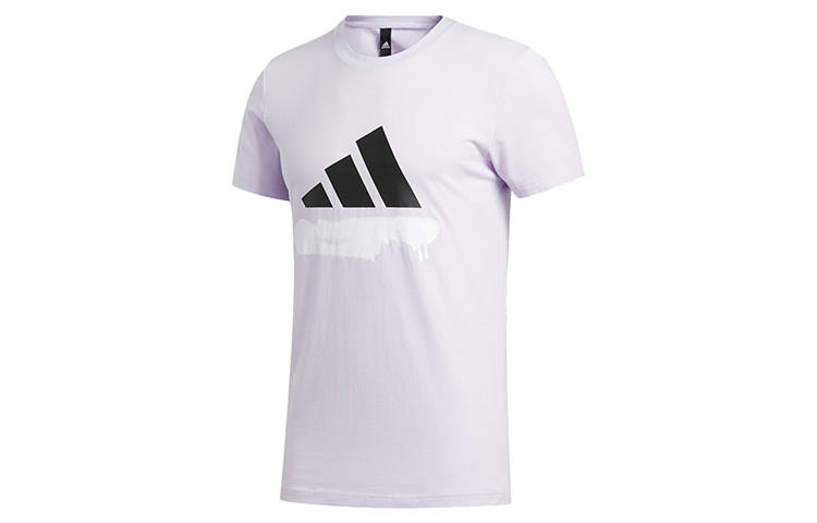 Adidas Adidas T Shirts Men's Purple Crew Neck Moderate Straight Fit