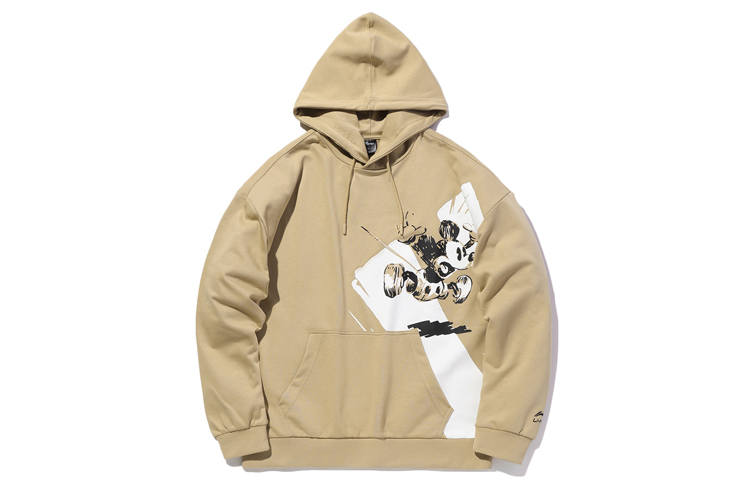 Li-Ning Li Ning X Disney Sweatshirts Men's Starfish Brown Hooded Moderate Regular