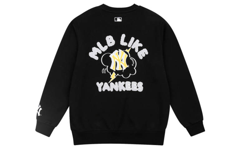 MLB MLB Trendy Sweatshirts Unisex Black Crew Neck Moderate Regular