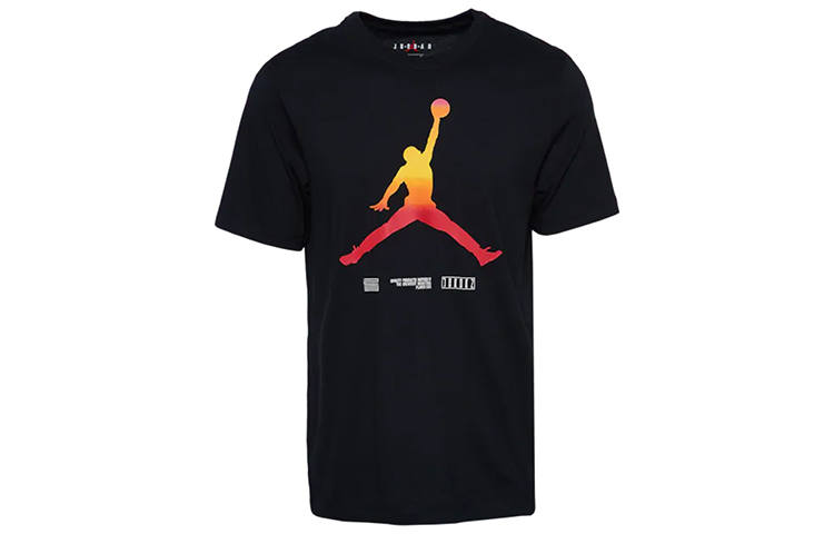 Jordan Jordan T Shirts Men's Black Crew Neck Moderate Straight Fit