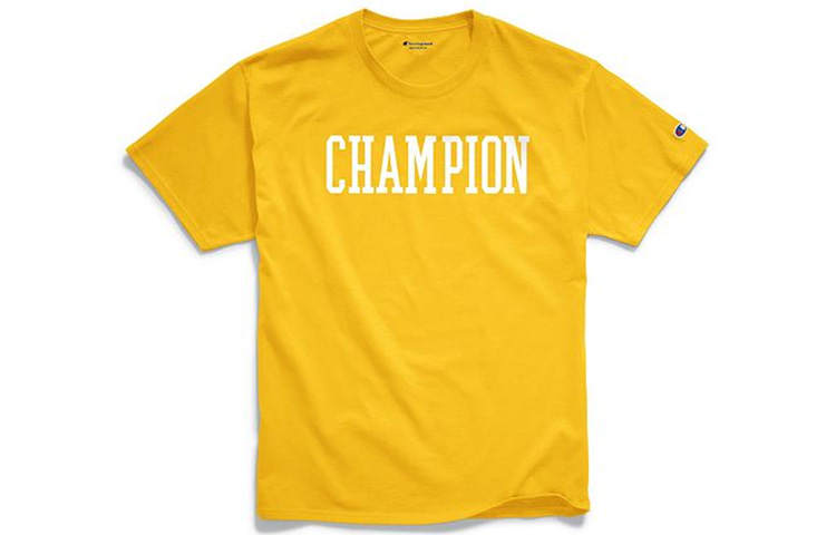 Champion Straight Fit T Shirt US Version Unisex Yellow Gift Recommendation