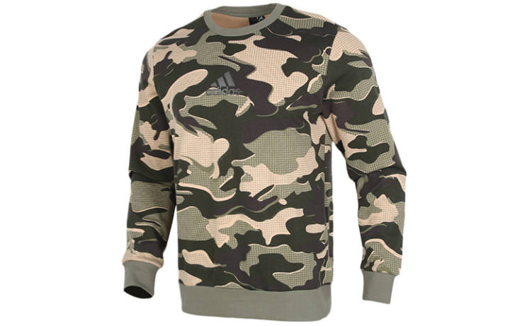 Adidas Adidas Sweatshirts Men's Camouflage Crew Neck Moderate Regular