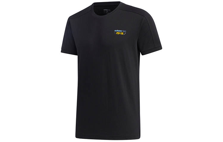 Adidas Neo T Shirts Men's Black Crew Neck Moderate Straight Fit