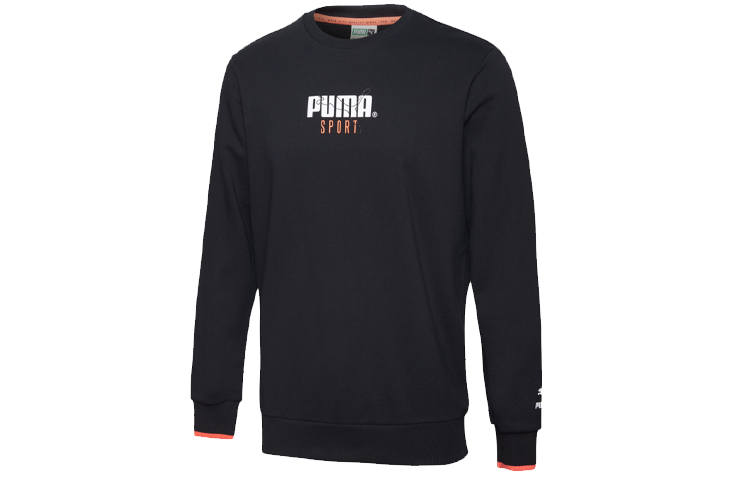 PUMA PUMA Sweatshirts Men's Black Crew Neck Moderate Regular