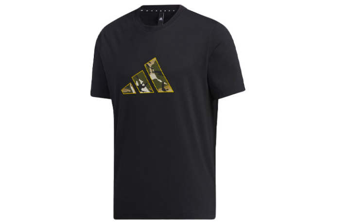 Adidas Adidas T Shirts Men's Black Crew Neck Moderate Straight Fit