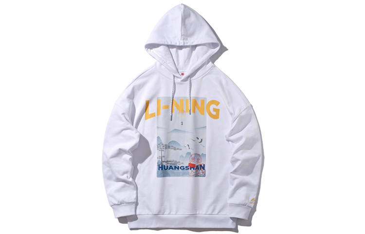 Li-Ning Li Ning Sweatshirts Unisex Standard White Hooded Moderate Regular