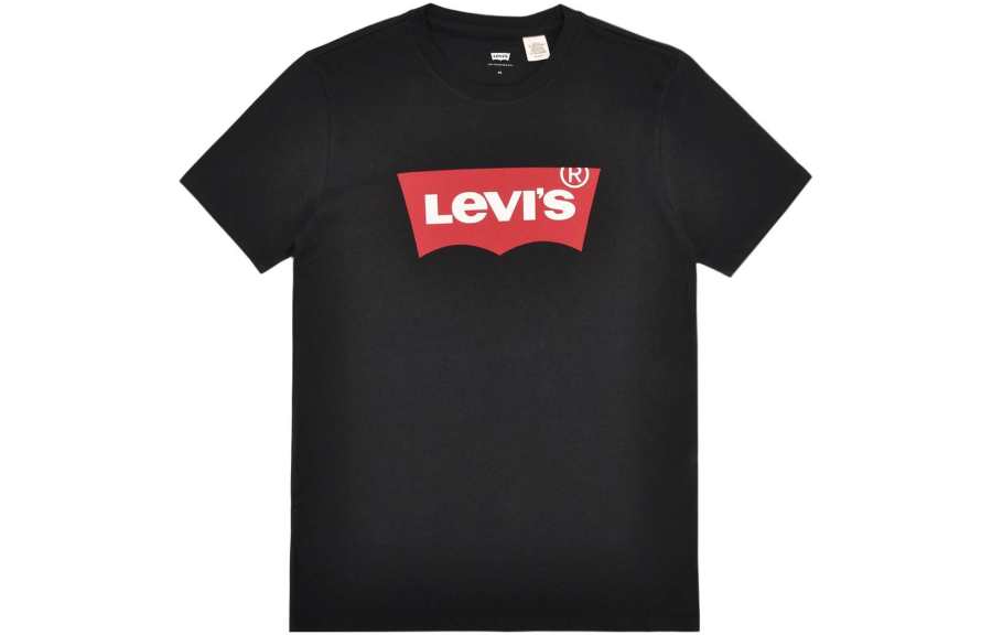 Levis T Shirts Men's Black Crew Neck Moderate Heavyweight